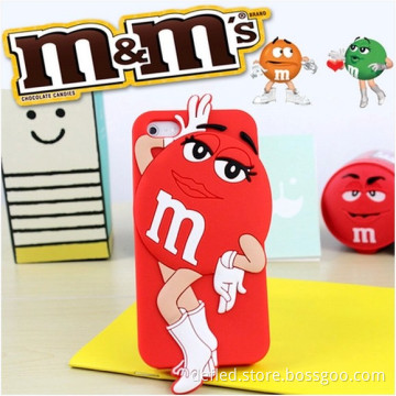 Cute 3D M&M Rainbow Beans Chocolate Protective Case for iPhone 4S 5s